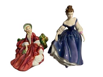 Vintage Royal Doulton Porcelain Figurines Lydia  And Pretty Ladies Alyssa 1939 And 2005