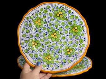 Italian Hand Painted Pottery Platters