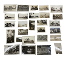 Large Lot Of Antique Photographs Including Barn Farm Fire Gloucester MA Scenes Fishing Clam Digging Etc
