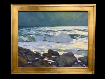 Large Seascape High Quality Giclee In Gold Frame