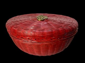 Large Chinese Woven Red Basket