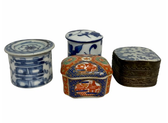 Lot Of Four Chinese Porcelain Boxes