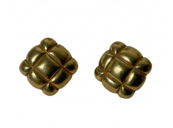 18K Gold Chunky Clip Earrings 17.5 DWT