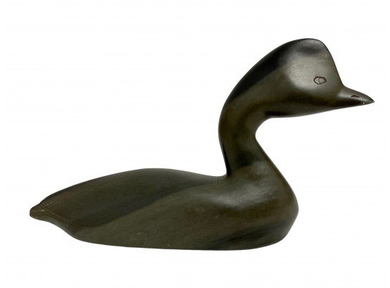 Inuit Carved Stone Duck Or Loon Fetish