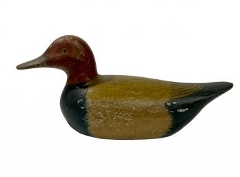 Small Antique Hand Painted Carved Duck Decoy