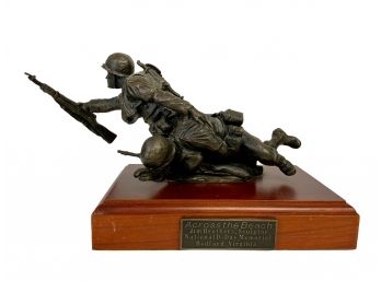 Across The Beach WWII Jim Brothers Bronze Military Soldiers Sculpture