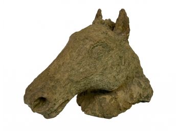 Horse Head Resin Sculpture, Signed