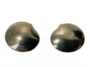 Sterling Taxco Shell Minimalist Statement Earrings