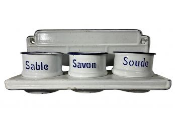 Antique Enamel French Laundry Containers