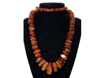 Bright Polished Baltic Amber Necklace Graduated Beads 30 Inch Strand