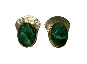 Malachite And Sterling Earrings
