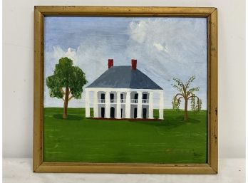 Primitive Style Signed Oil Painting