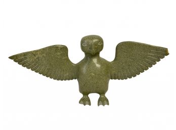 Carved Inuit Fetish Of Bird With Wings Outstretched