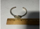 Vintage Sterling  Silver And Abalone Cuff Bracelet