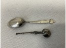 Pair Of Decorative Antique Sterling Silver Spoons