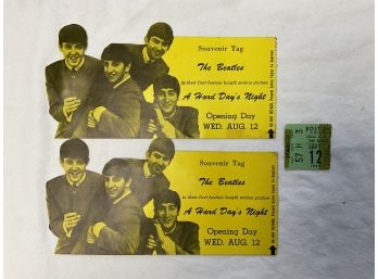 Beatles Concert And Hard Days Night Ticket Stubs