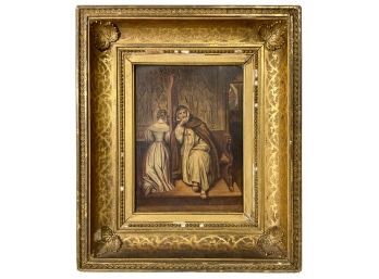 Early 18th Century Or Style  Original Oil Painting Of Confessional Possibly An Old Master ?