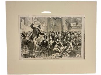 Antique Engraving Of Auction By W.L. Sheppard