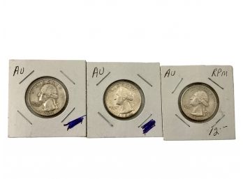 Three 90 Percent Silver 1964 Quarters