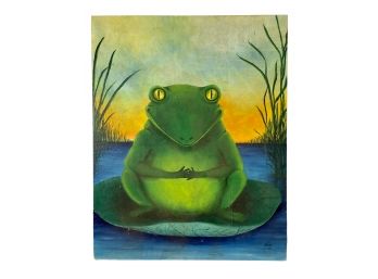 Psychedelic Frog In A Bog Oil Painting On Board