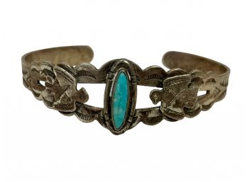 Sterling And Turquoise Native American Bracelet