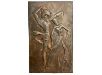 Vintage Ukrainian Copper Relief Art Of Dancers