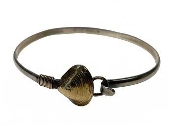 Sterling & 14K Clam Clasp Bracelet