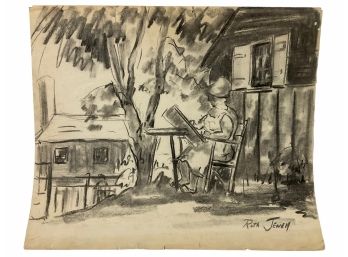 Ruth Jewell (B 1908) Signed Charcoal Sketch