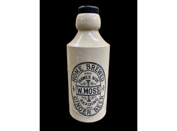 Antique Ginger Beer Doulton Lambeth Stoneware Bottle W. Moss