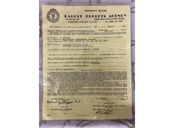 Conway Twitty 1964 Contract For Performance