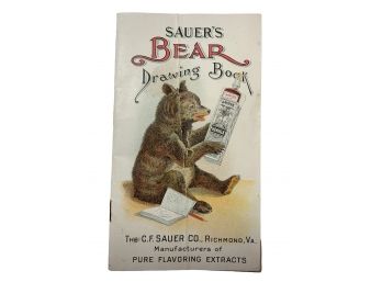 Antique Sauers Bear Drawing Book Ephemera