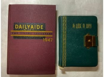 Two 1940s WWII Era Diary Date Books, Full Of Writing