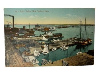 Antique New Bedford Harbor Postcard NWOB