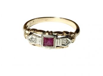 14K  And Ruby Edwardian Ring