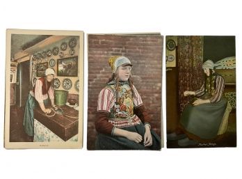 10 Antique Holland Postcards Portraits