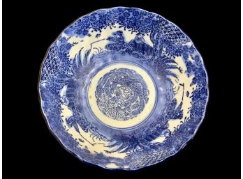 7.5 Inch Fishing Scene Blue And White Chinese Porcelain Bowl