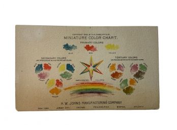 Antique 1893 Advertising Card Color Chart