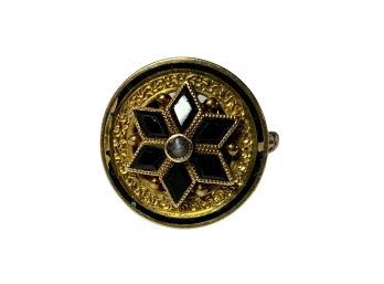 Victorian Edwardian Onyx And 14kt Gold Ring 2.8 DWT