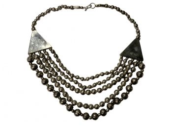 Tribal Style Multi Strand Metal Necklace