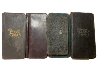 1910s Stack Of Six Antique Diary Datebooks