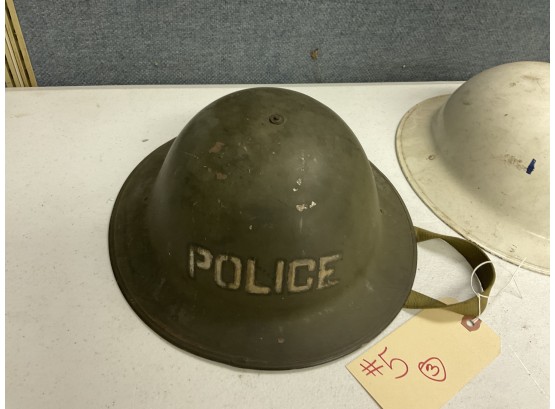 Lot Of 3 Post WWI Doughboy Helmets Police Civil Defense Etc