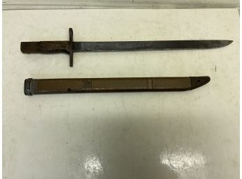 WWII Japanese Bayonet With Wooden Sheath  Lot B