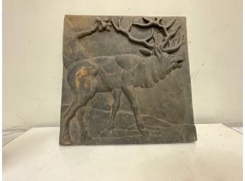Antique Cast Iron Moose Art Plaque