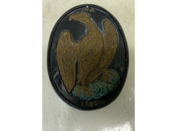 Vintage Cast Iron Fire Mark With INA And Eagle