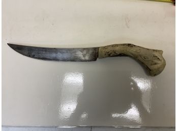 Antique Carved Bone Handle Knife Native American?