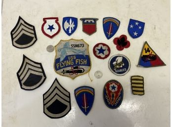 16 Vintage Military Patches Seabees Etc