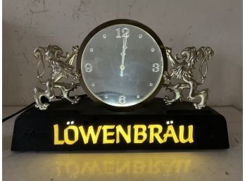 Lowenbrau Beer Sign / Clock 1979 Works Fine
