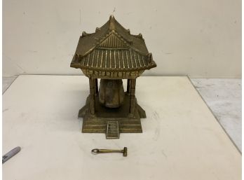 Solid Brass Pagoda With Buddhist Bell