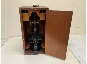 Antique Spencer Lens Co. Microscope In Original Case With Lenses