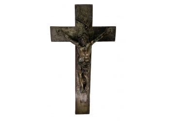 Solid Bronze Antique Crucifix 12.5 Tall